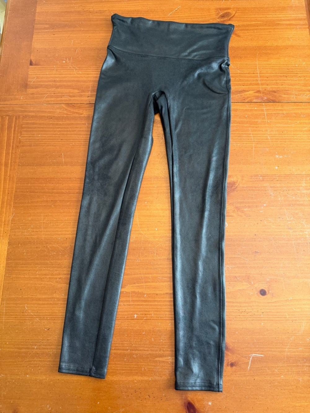 SPANX Black Faux-Leather High-Waist Leggings
